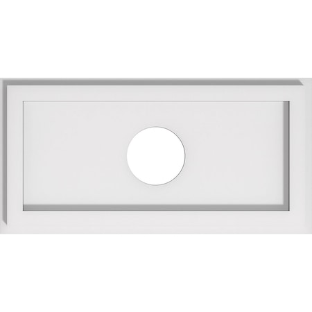 Ekena Millwork Rectangle Architectural Grade PVC Ceiling Medallion, 16"W x 8"H x 3"ID x 5 1/2"C x 1"P, One-Piece CMP16X8RE-03000